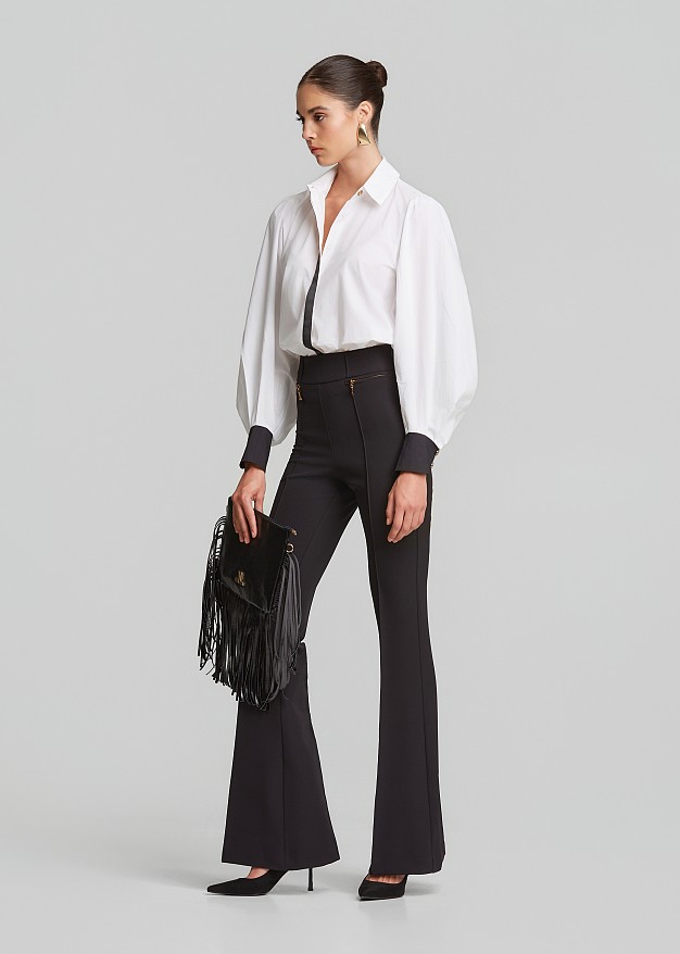 Cotton shirt with statement sleeves