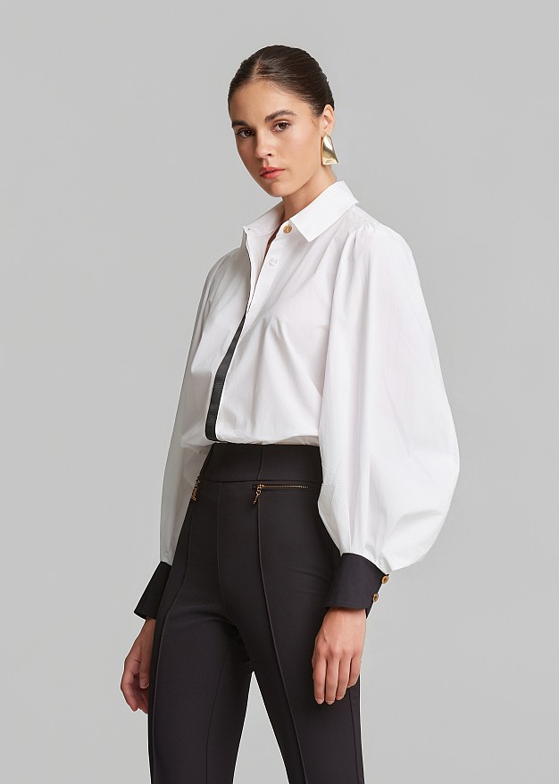Cotton shirt with statement sleeves