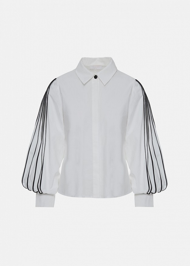 Cotton shirt with contrast nervure detail