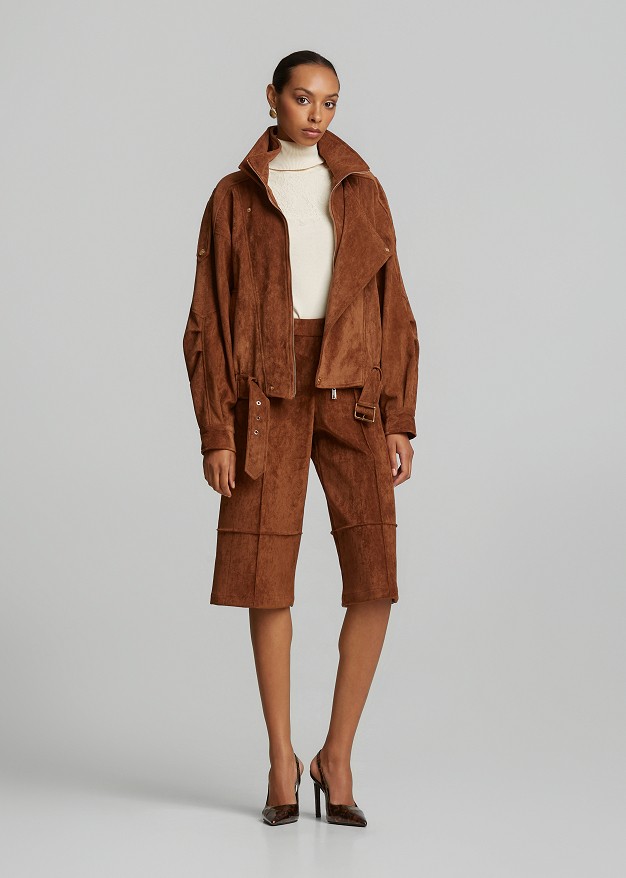 Oversized τζάκετ με σουέτ όψη
