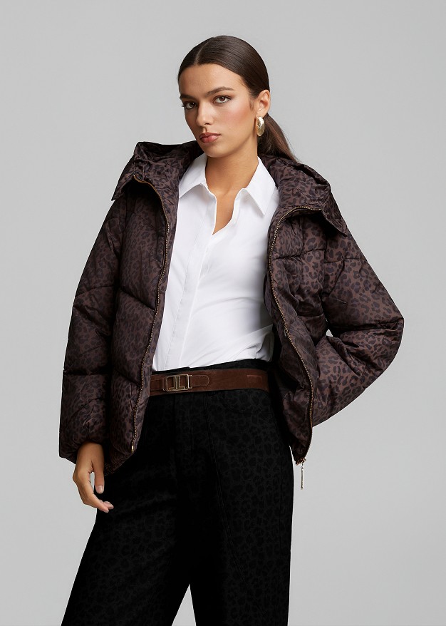 Λέοπαρ puffer μπουφάν