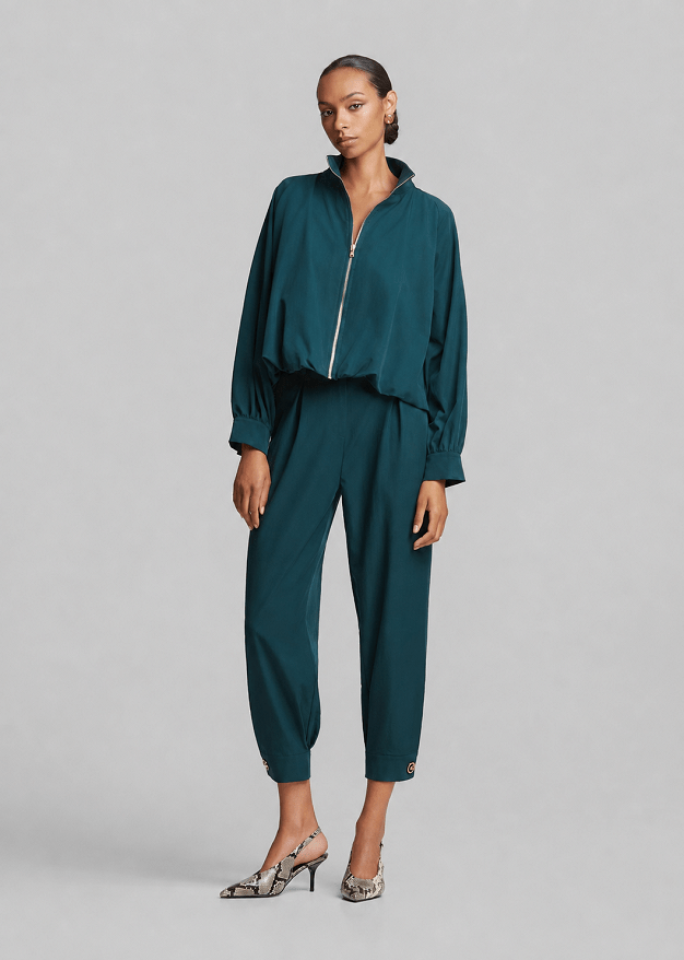 Bomber jacket with a high collar