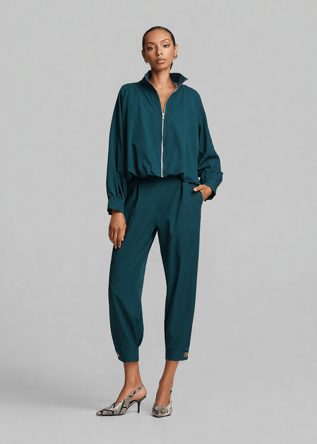 Bomber jacket with a high collar