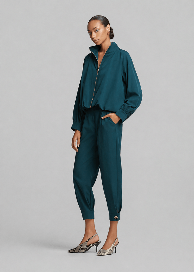 Bomber jacket with a high collar