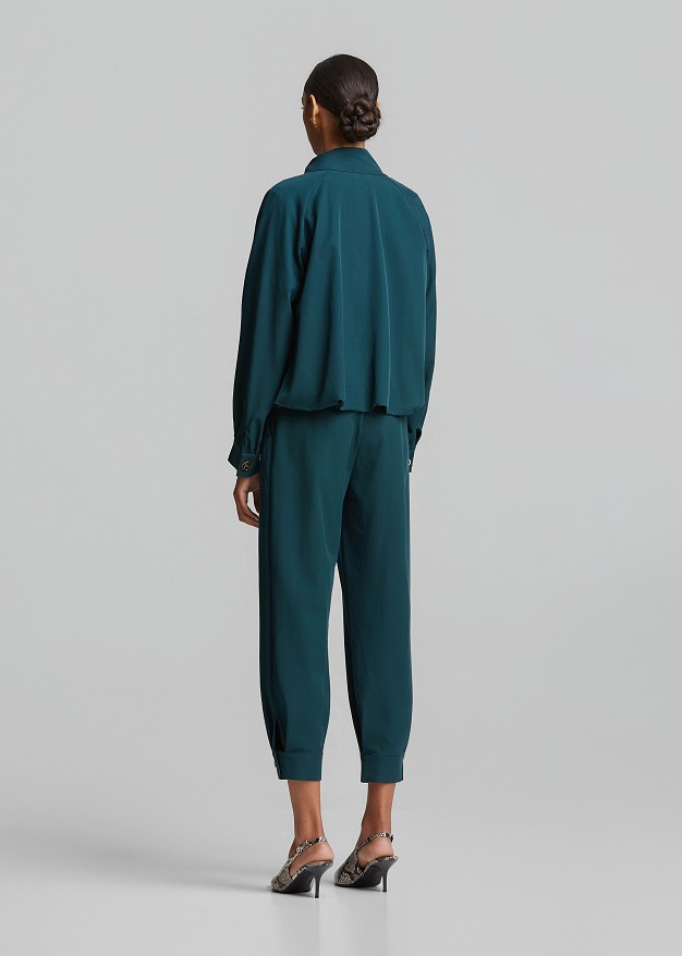 Bomber jacket with a high collar