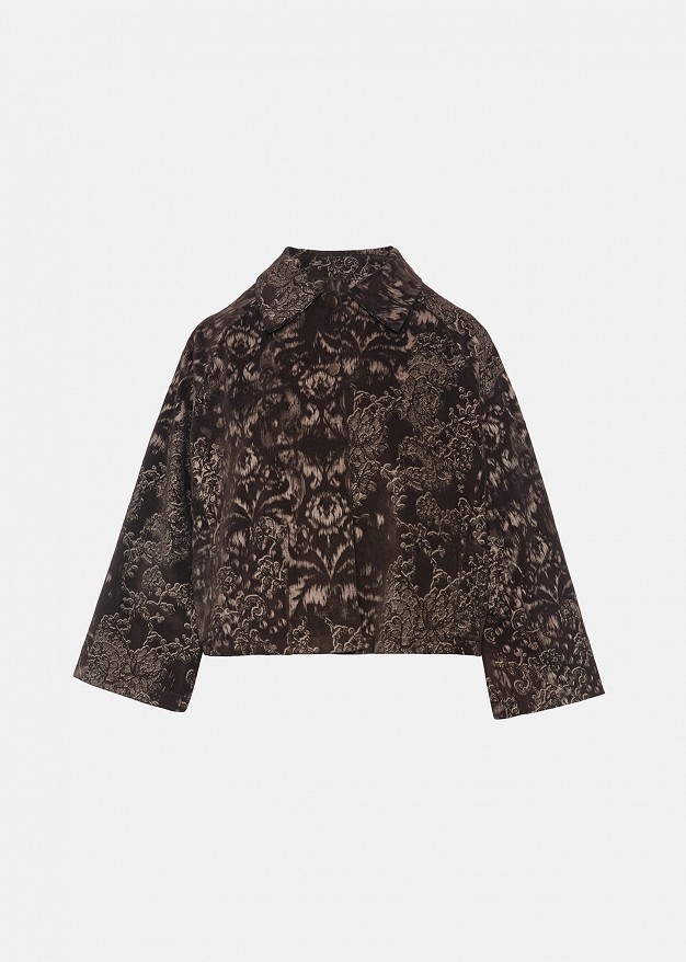 Boxy brocade jacket with 3/4 sleeves
