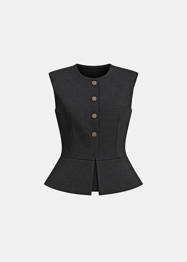 Peplum vest with structured shoulders