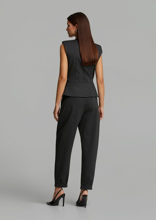 Peplum vest with structured shoulders