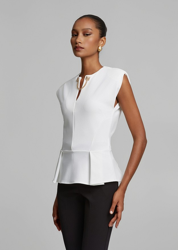 Peplum sleeveless top