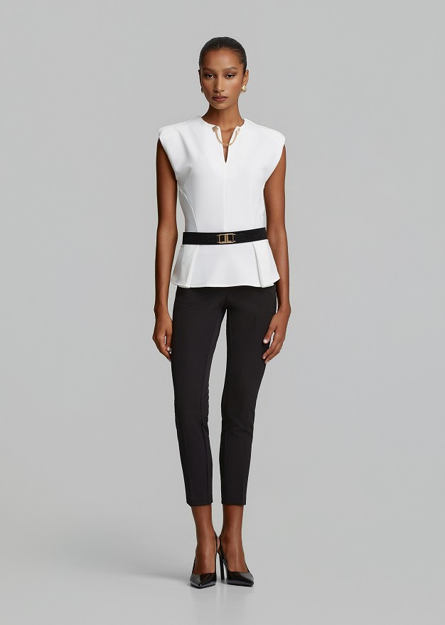 Peplum sleeveless top