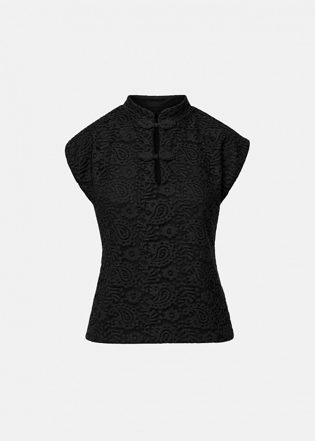 Top stil devore cu guler