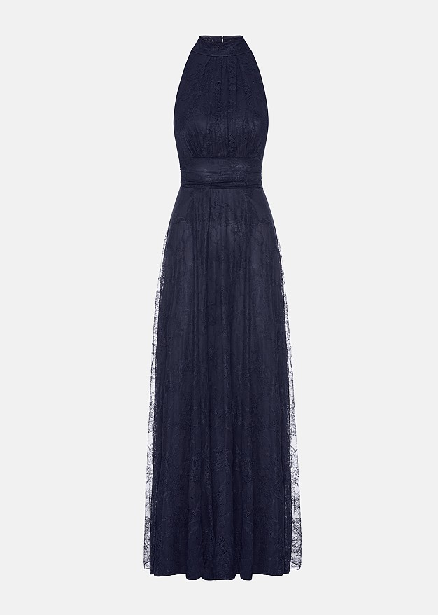 Lace halter-neck maxi dress | LYNNE