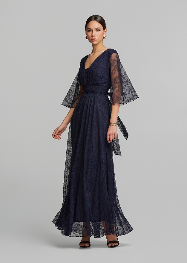 chinese dress ladies ELISAN LACE SATIN MAXI DRESS - IVORY  CHIC LE FRIQUE