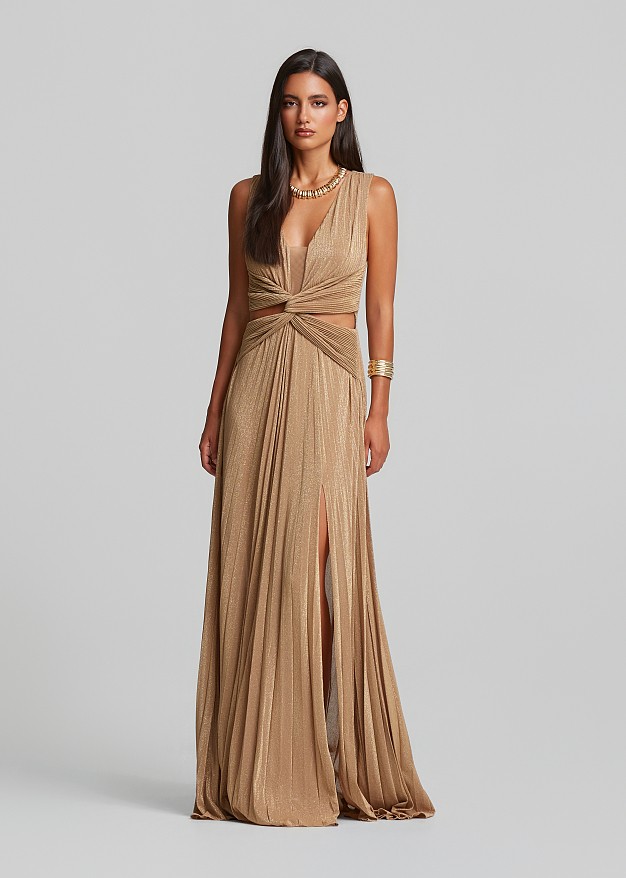 Lurex sheer dress with inner body