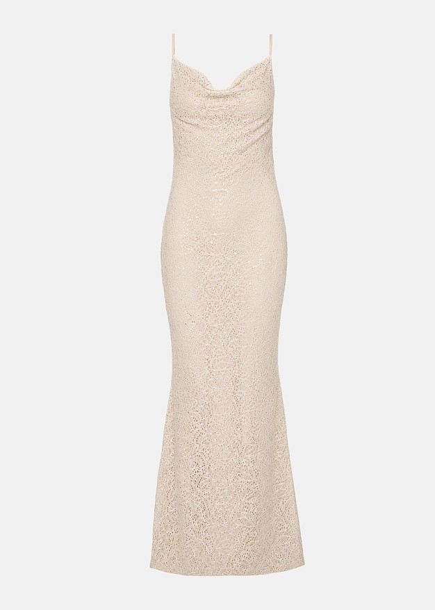 Sequin lace maxi dress with shoulder straps