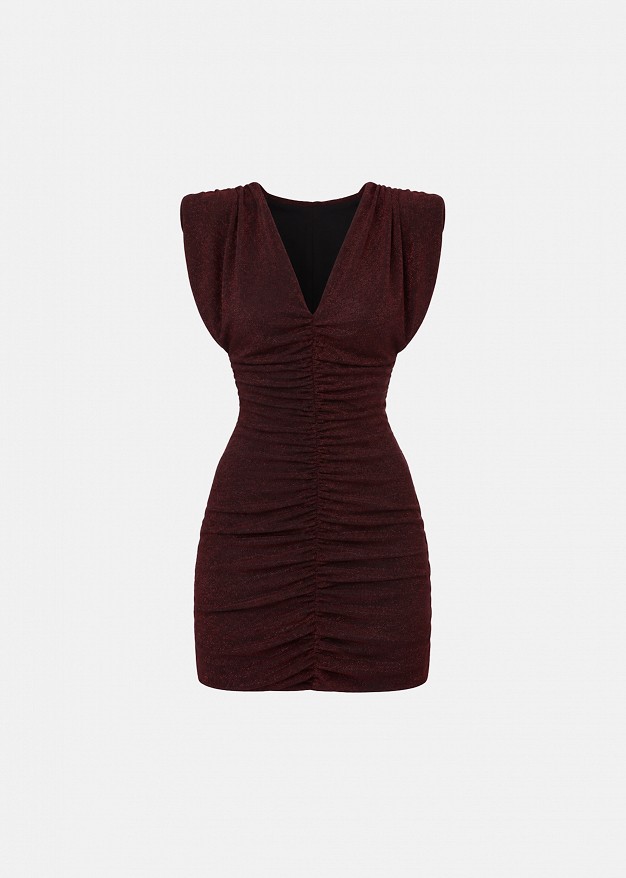 Mini lurex dress with ruching