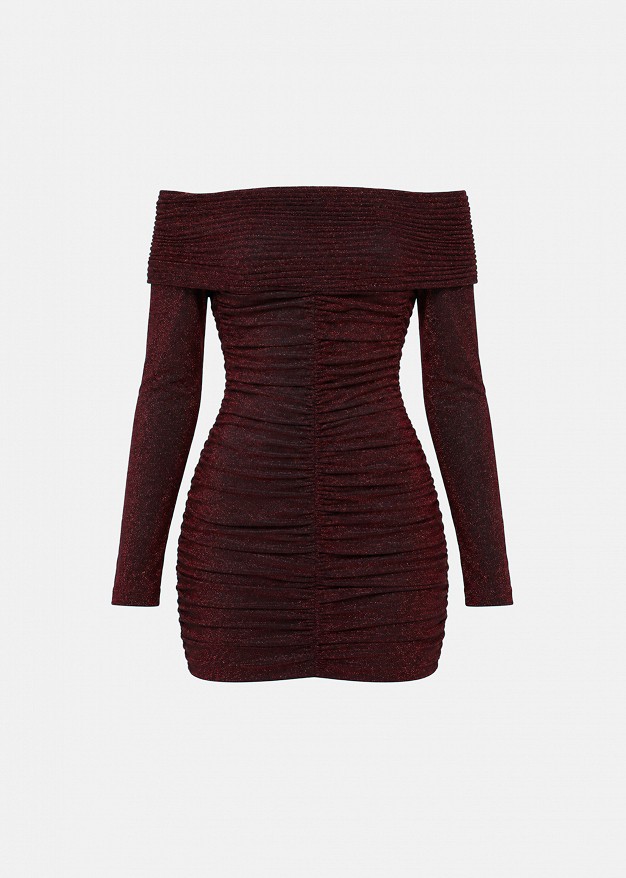 Mini ruching lurex dress