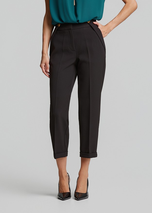 Double-crepe chino trousers