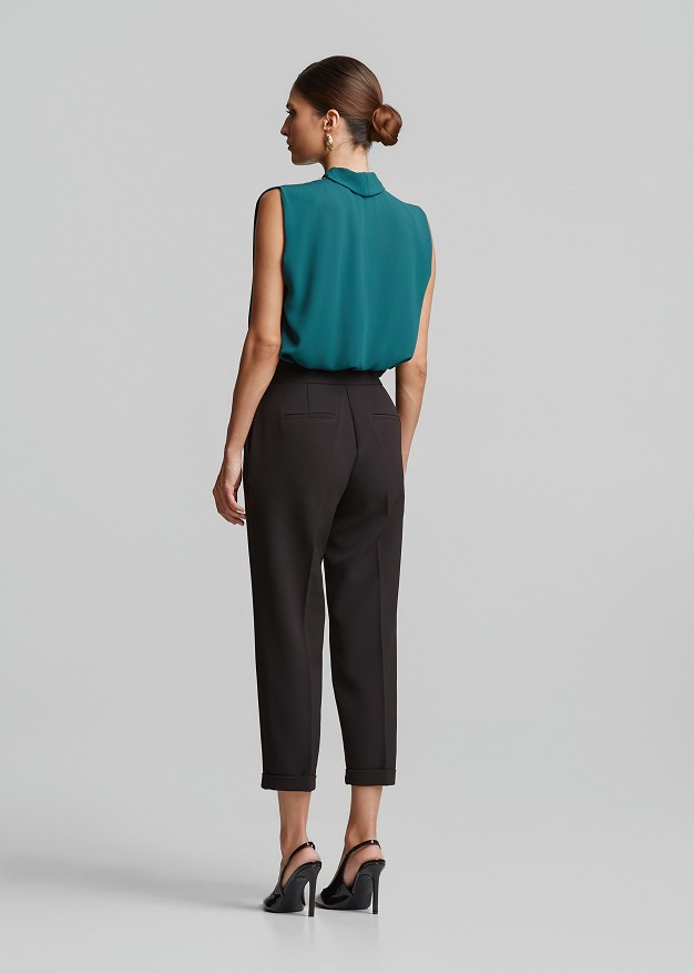 Double-crepe chino trousers