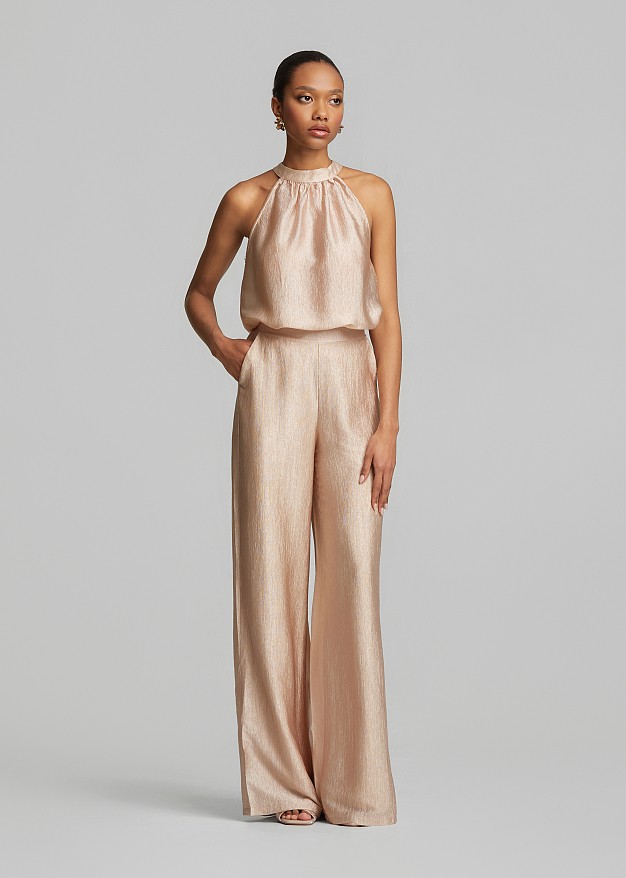 Foil straight-leg trousers