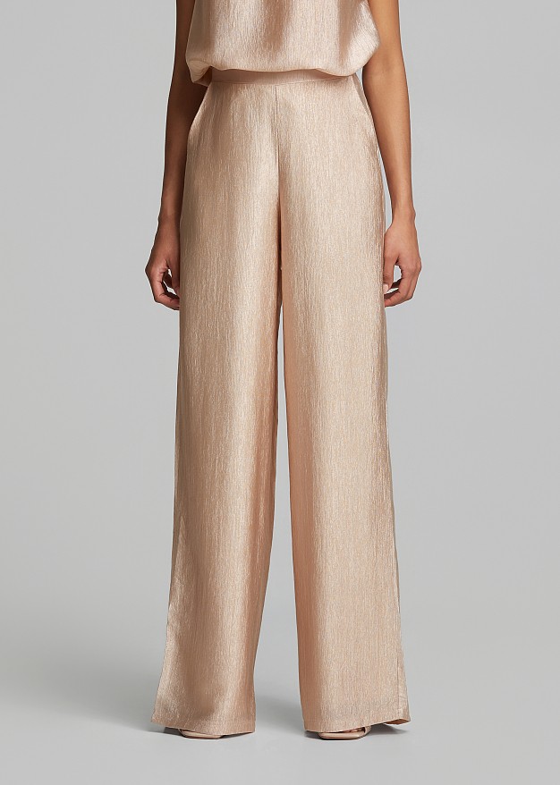 Foil straight-leg trousers