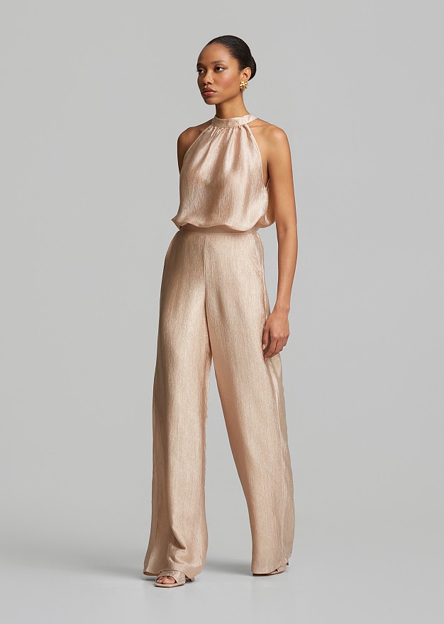 Foil straight-leg trousers