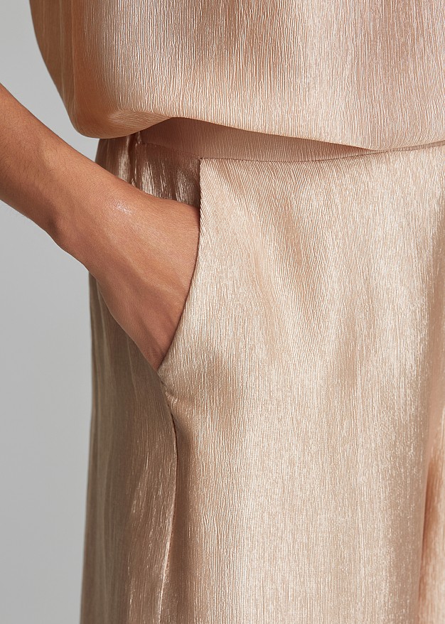 Foil straight-leg trousers