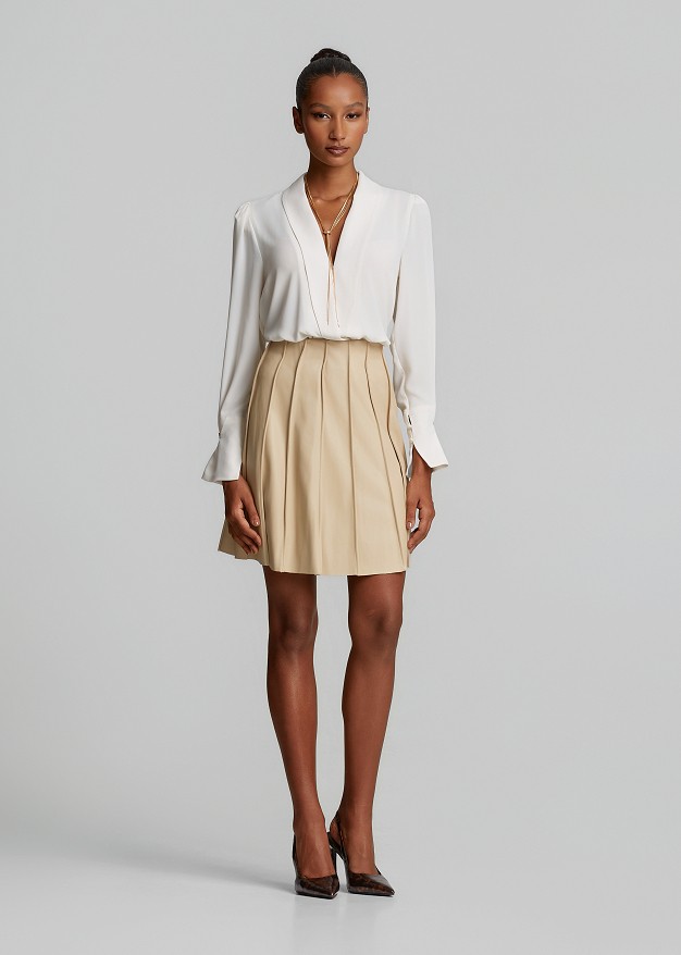 Mini skirt with textured pleats