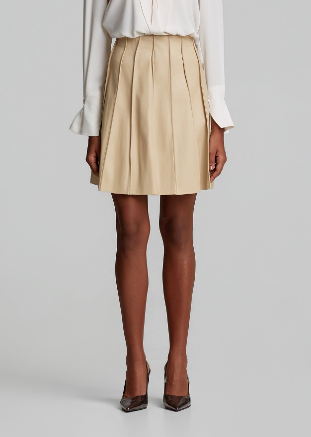 Mini skirt with textured pleats