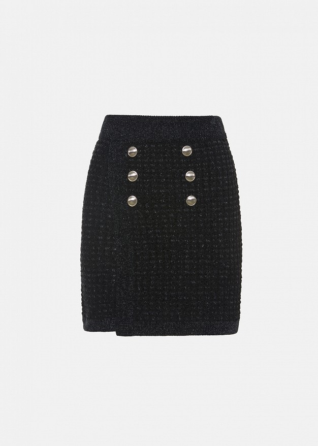 Tweed lurex μίνι φούστα
