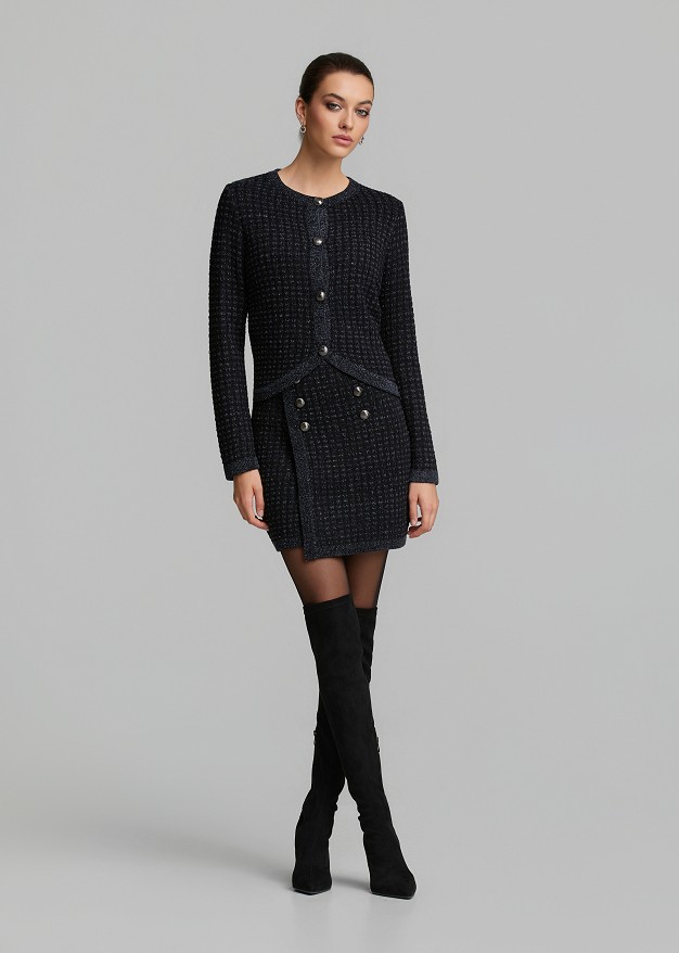 Tweed lurex μίνι φούστα
