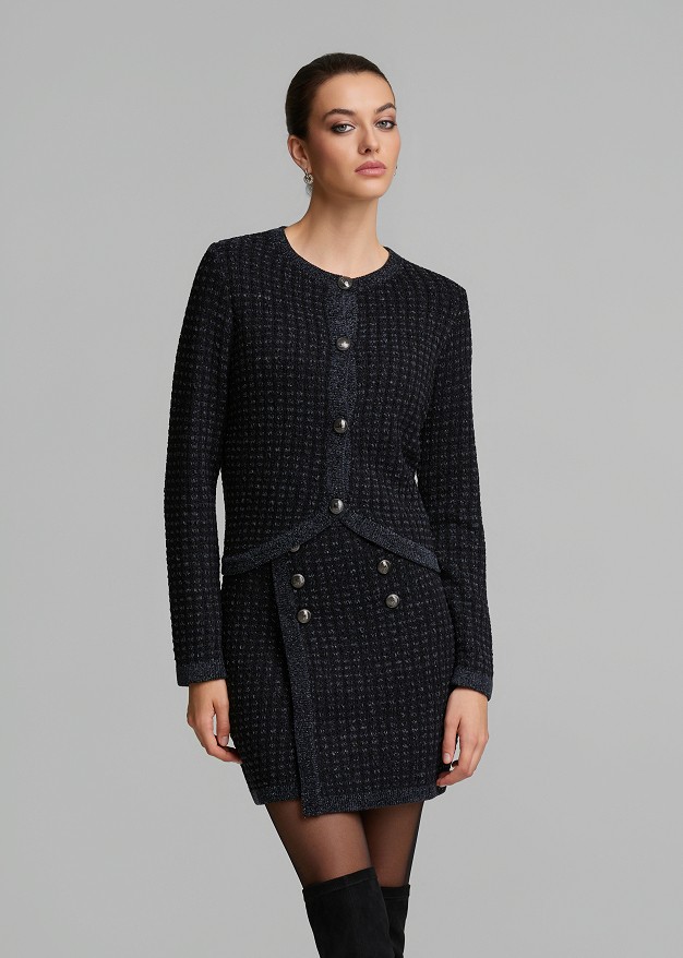 Tweed lurex μίνι φούστα