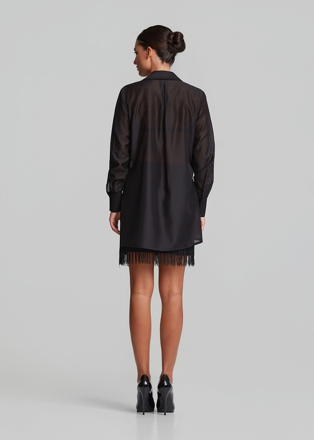 Mini skirt with fringe