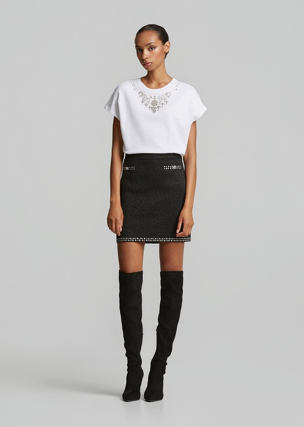 Mini lurex skirt
