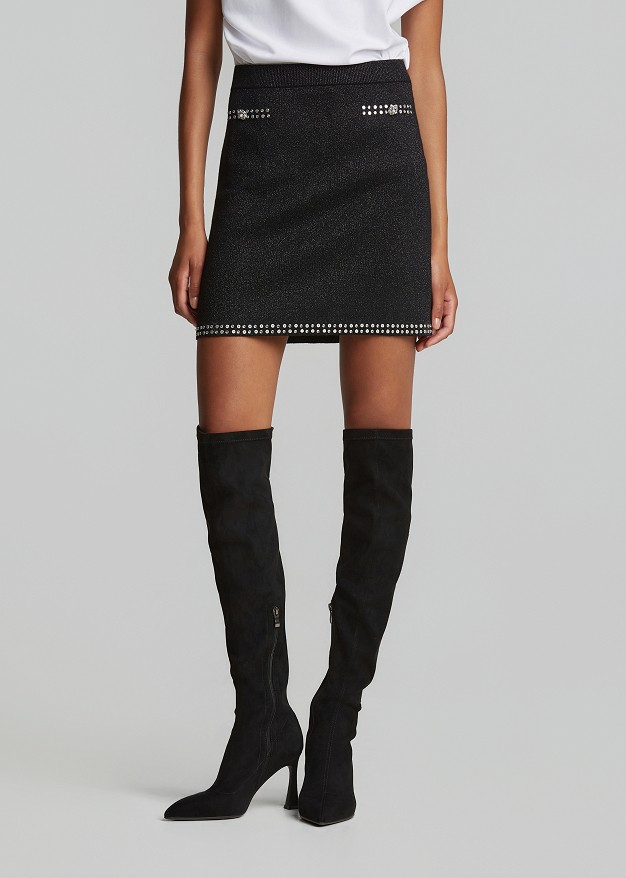 Mini lurex skirt
