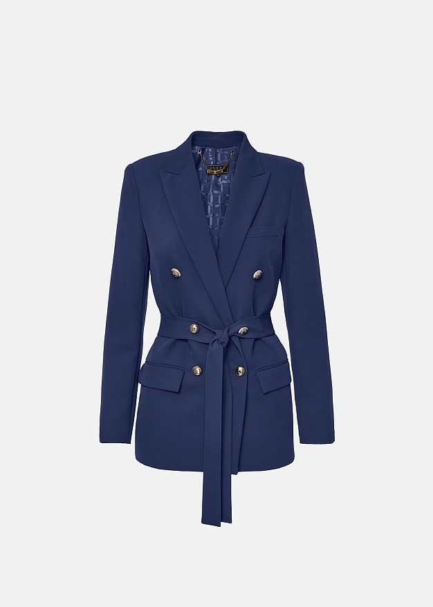 Double-breasted crepe blazer