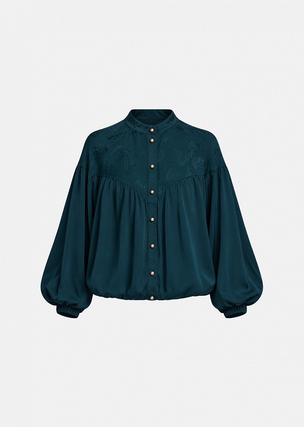 Printed satin-look bomber jacket
