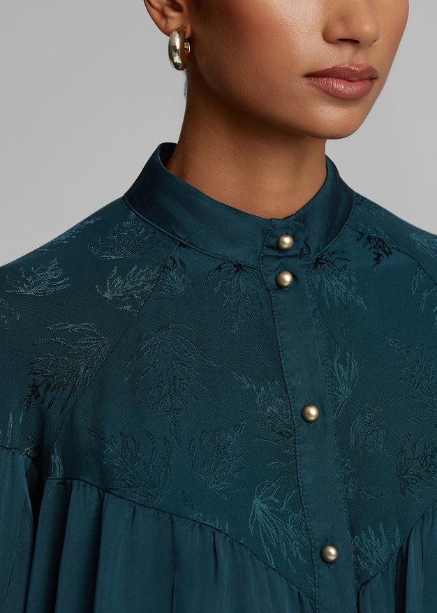 Printed satin-look bomber jacket