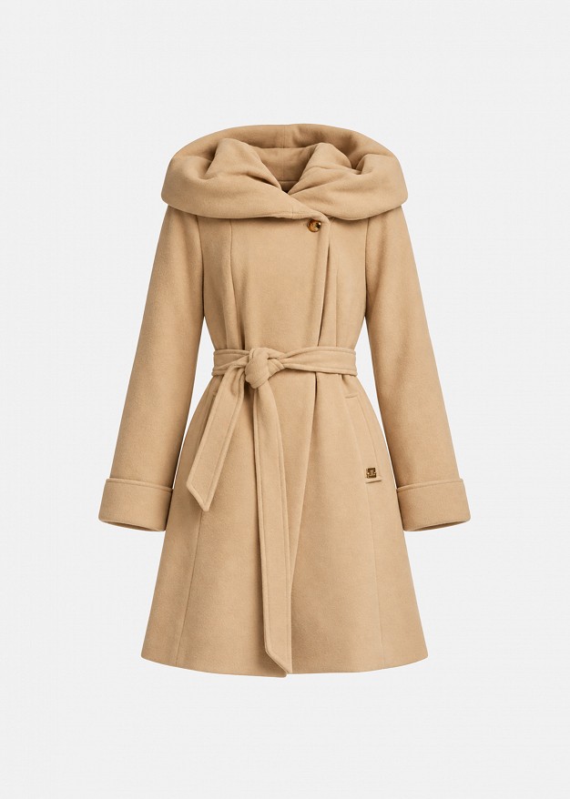 Palton scurt cu glugă oversized