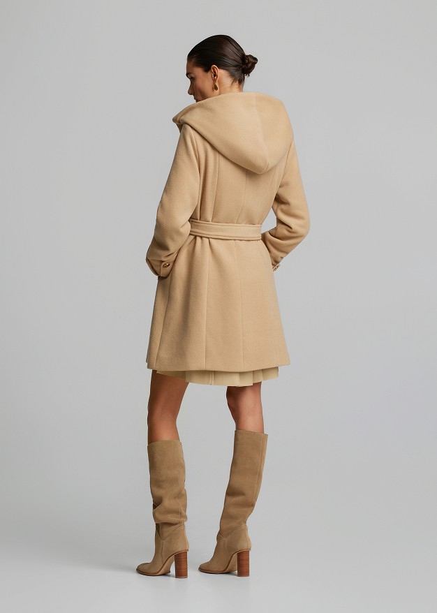 Palton scurt cu glugă oversized