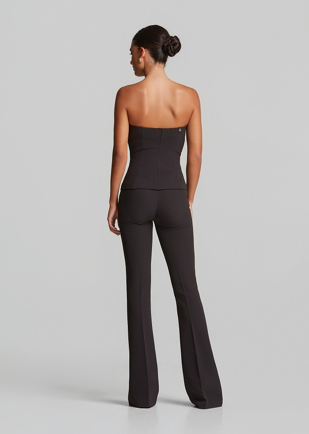 Strapless top with a zip fastening
