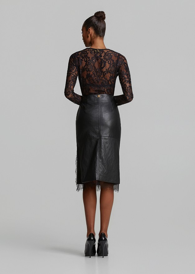 Lace bodysuit with a V-neck