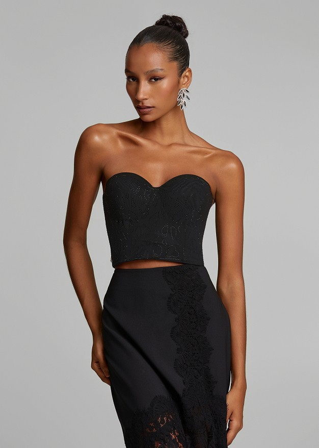 Bustier with rhinestones