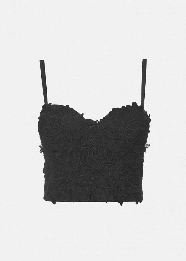 Bustier with textured lace
