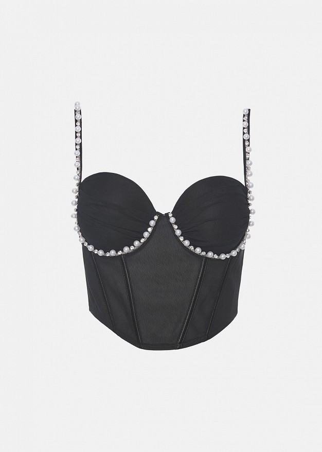 Bustier with pearls