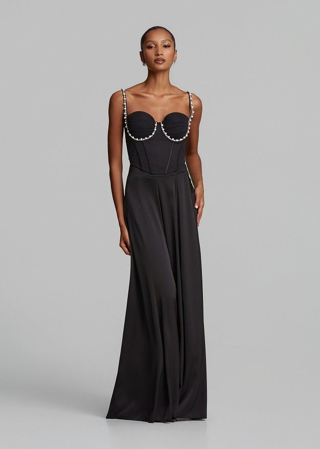 Bustier with pearls