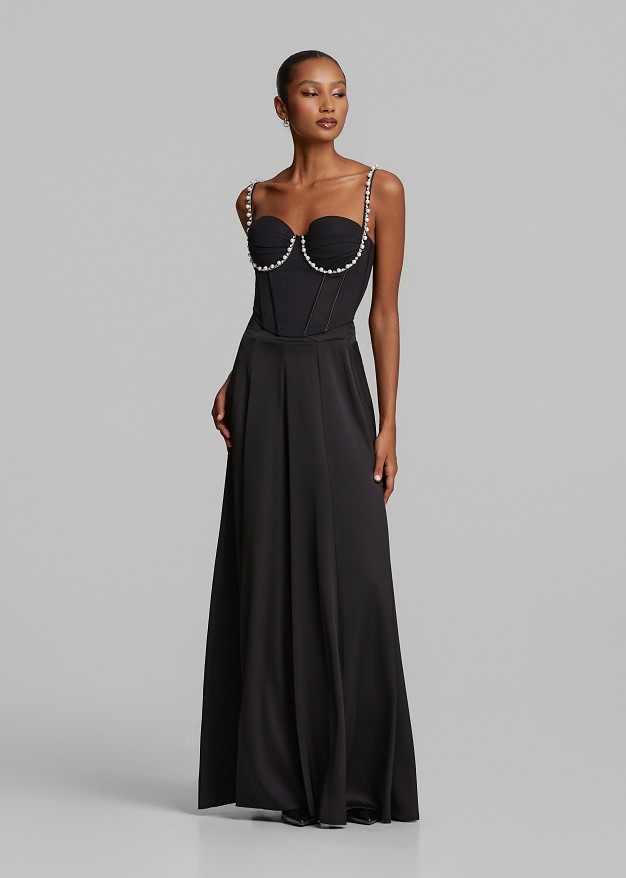 Bustier with pearls
