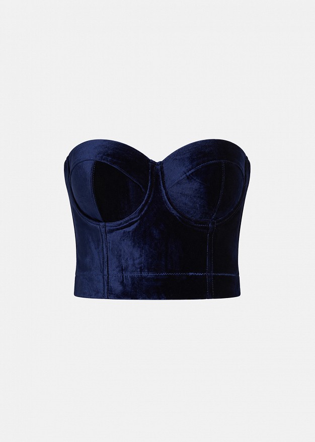 Velvet-look bustier