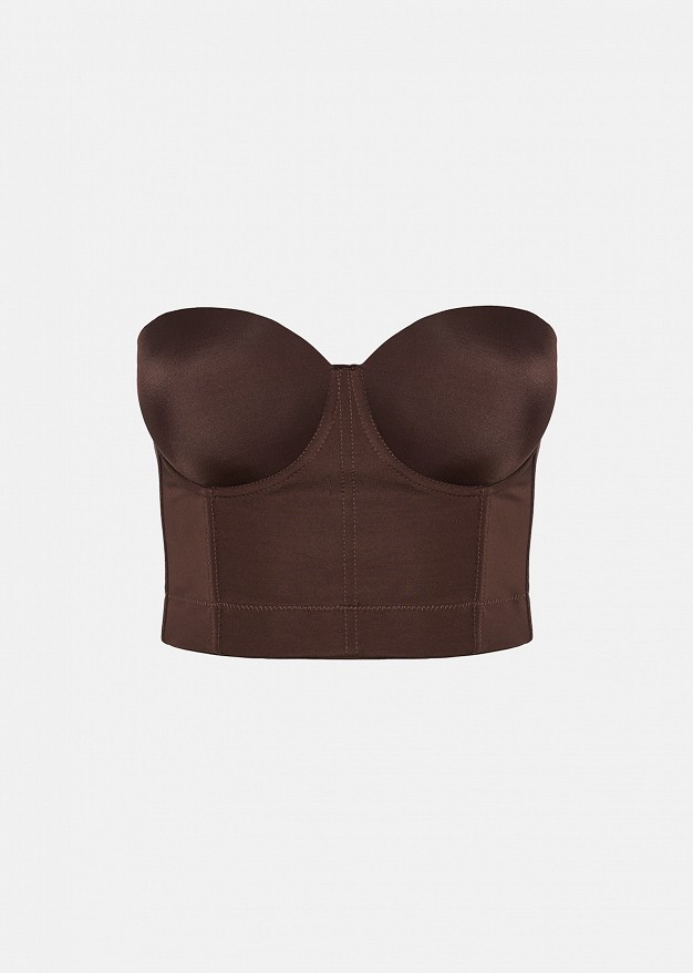 Bustier with satin texture