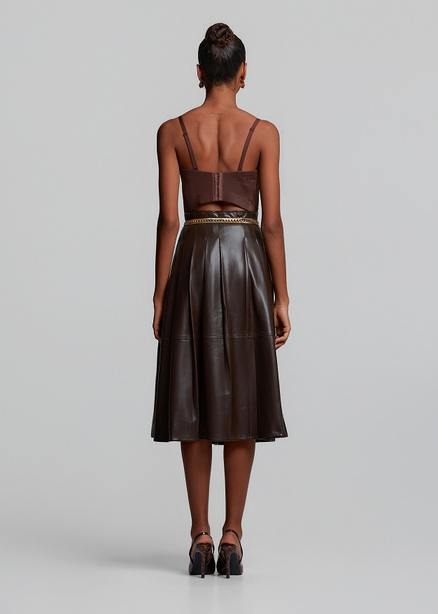 Bustier with satin texture